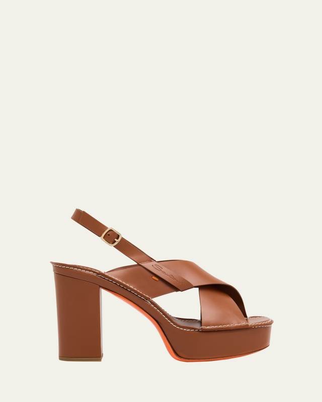Donna Rose Platform Leather Sandals